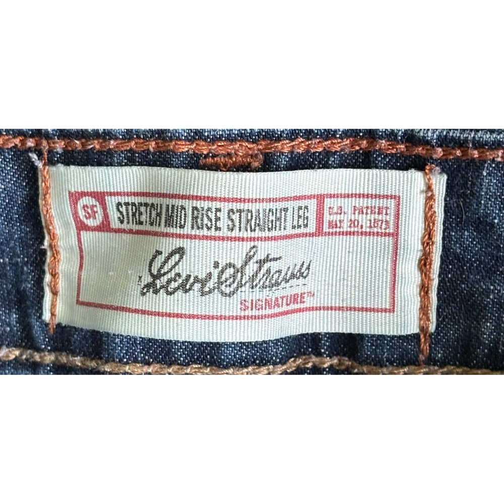 Levi Strauss Signature Stretch Mid Rise Straight Leg Jeans Womens Size 16 Medium - Picture 4 of 7